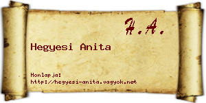 Hegyesi Anita névjegykártya